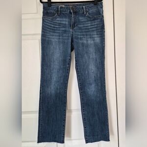 Kut From The Kloth Carrie Boyfriend Jeans Size 8 Medium Wash Raw Hem
